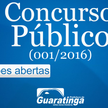 CONCURSO PÚBLICO: Prefeitura de Guaratinga oferece mais de 100 vagas