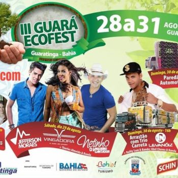 A Prefeitura de Guaratinga lança Oficialmente a programação do GuaraEcoFest 2015, com algumas alterações de última hora.