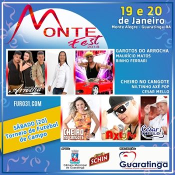 19 e 20/01/18 – Monte Fest 2018 – Guaratinga – BA