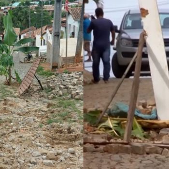 Erosões interditam ruas Ernesto Bonifácio e José Ananias em Guaratinga