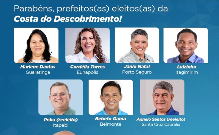 Luciano Francisqueto parabeniza prefeitos eleitos da Costa do Descobrimento