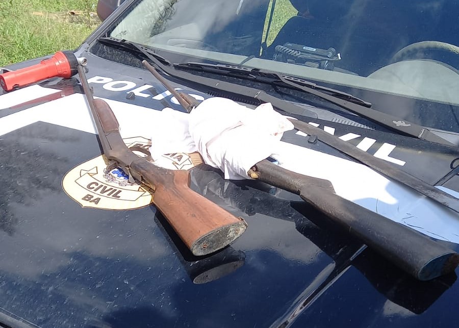 Polícia Civil prende homem com duas espingardas durante investigações de furto em Cabrália