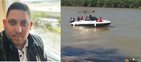 Encontrado corpo do homem que desapareceu após barco virar com a família no rio do Prado