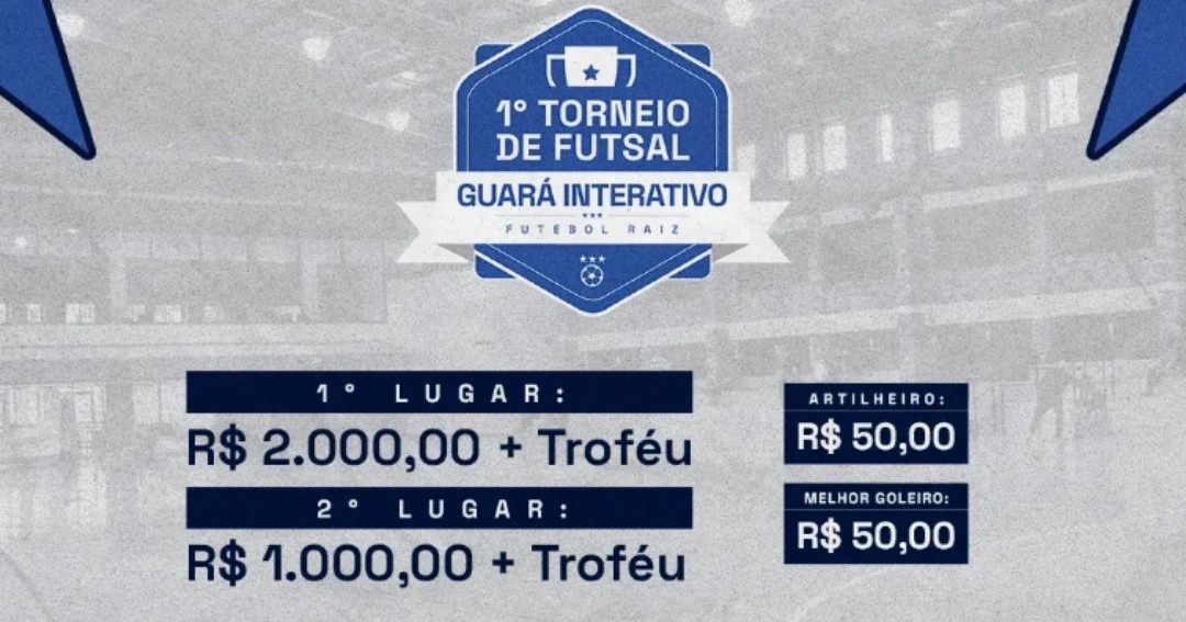 1º Torneio de Futsal Guara Interativo acontece neste domingo (12) com R$ 3 mil em premiação