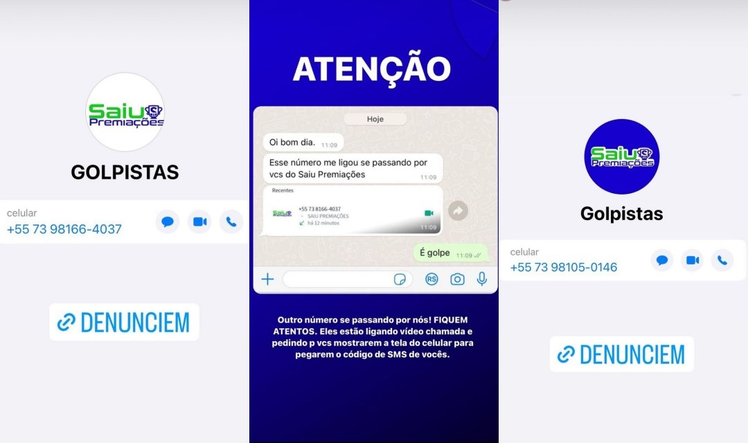 Golpistas se passam pela Saiu Premiações para pedir código e clonar WhatsApp