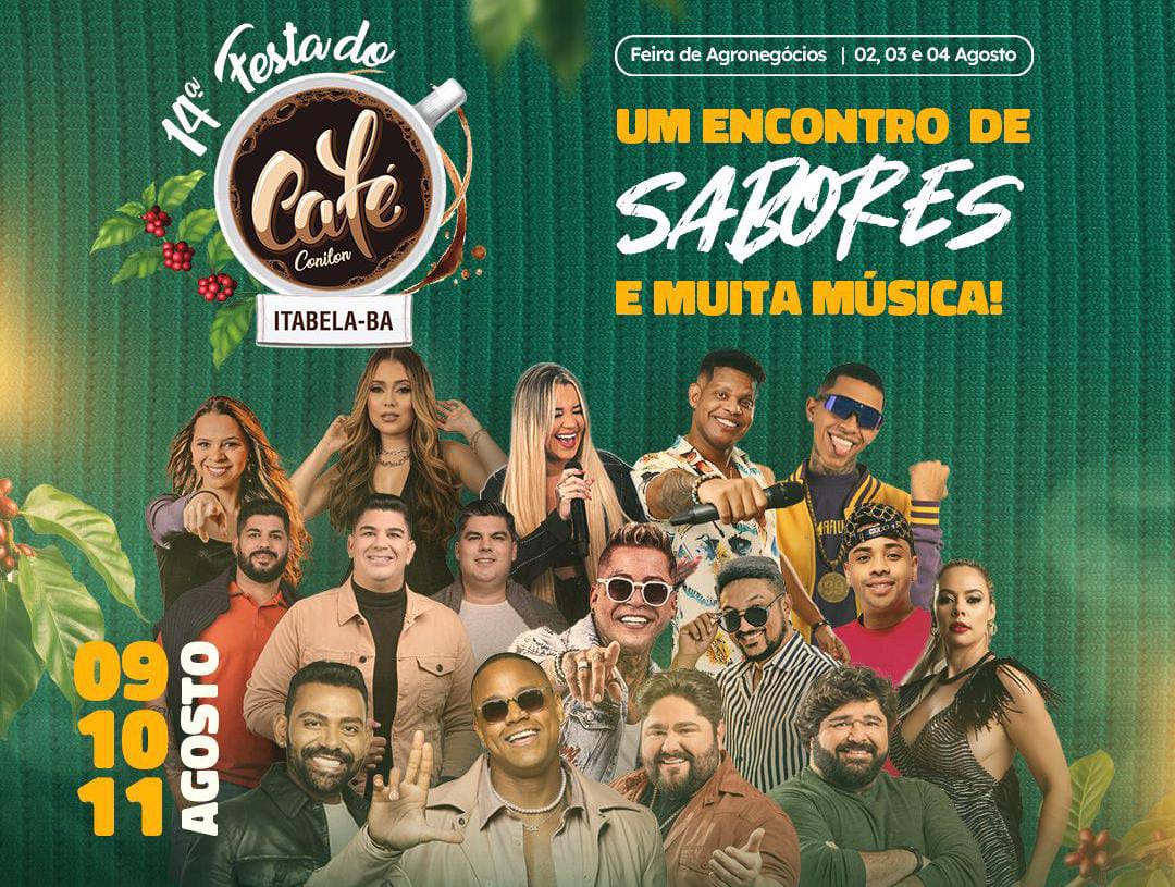 Festa do Café Conilon chega à 14ª edição em Itabela; confira a programação dos shows musicais