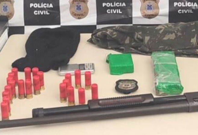 Drogas, armamento e munições são apreendidos pela Polícia Civil em Cabrália