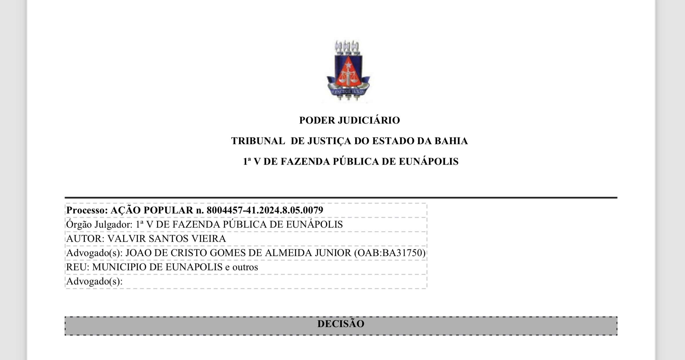 Justiça suspende concurso público com 393 vagas em Eunápolis após ação popular