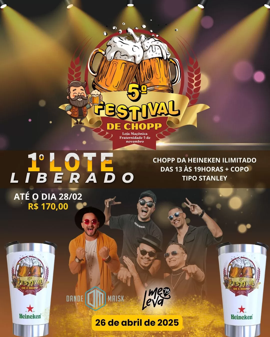 5ª Edição do Festival do Chopp da Heineken acontecerá dia 26 de abril em Eunápolis