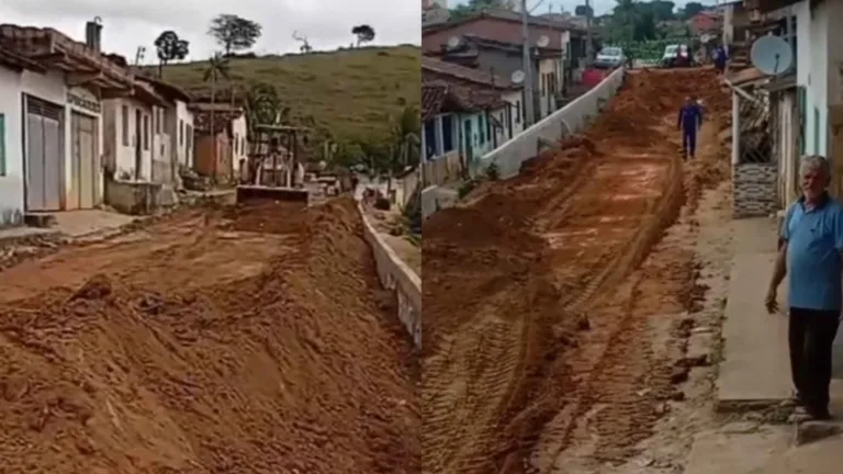Abastecimento de água é interrompido em duas ruas de Guaratinga devido às obras de calçamento